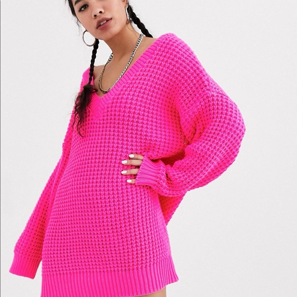 hot pink tunic sweater